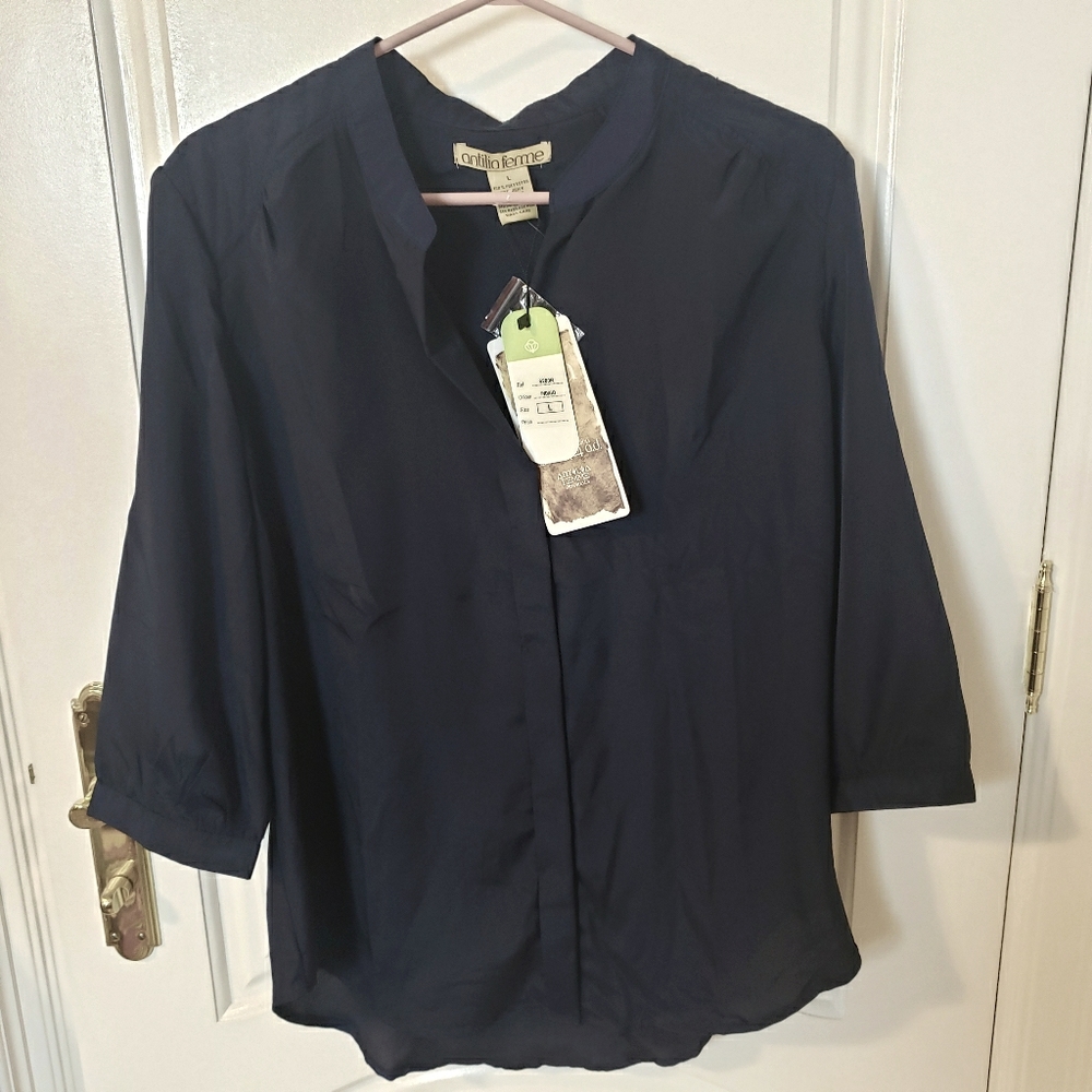 NWT Antilia Femme Indigo Long Sleeve Shirt 💙